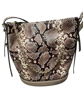 Michael Kors Reese python design bucket bag nwt